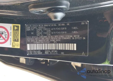 2016 Toyota Highlander Limited Platinum V6 z USA, uszkodzony, nr VIN 5TDDKRFH9GS329381